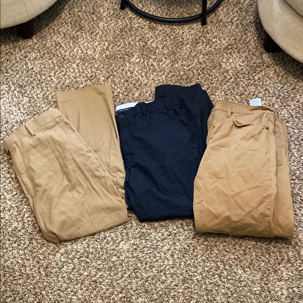 Bundle Men's Tan and Black Pants